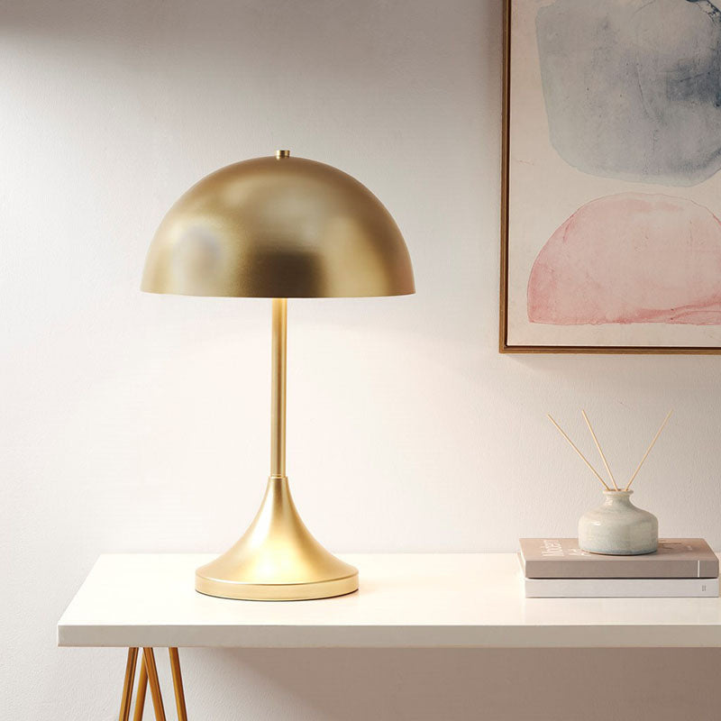 Gold Dome Shaped 2-Light Metal Table Lamp