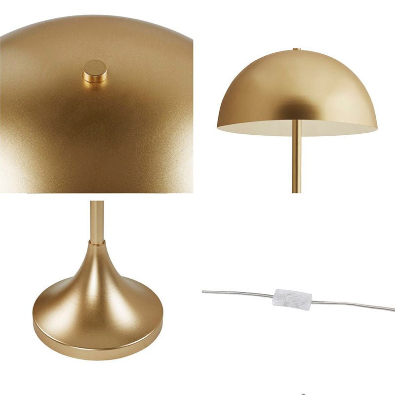 Gold Dome Shaped 2-Light Metal Table Lamp