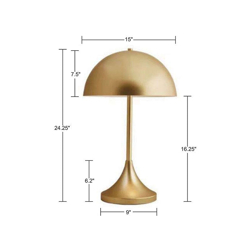 Gold Dome Shaped 2-Light Metal Table Lamp