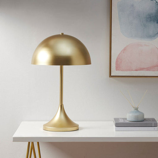 Gold Dome Shaped 2-Light Metal Table Lamp