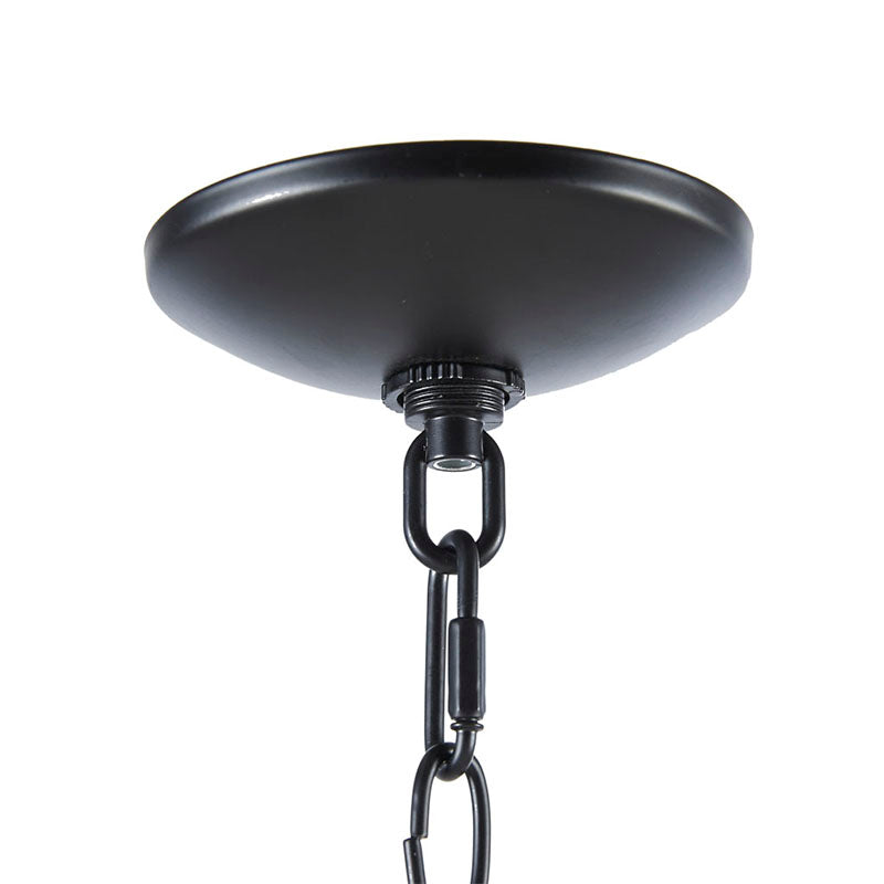 Matte Black 6-Light Farmhouse Metal Chandelier