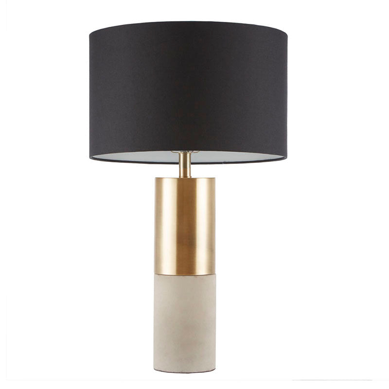 Black Concrete Polyester Metal Table Lamp