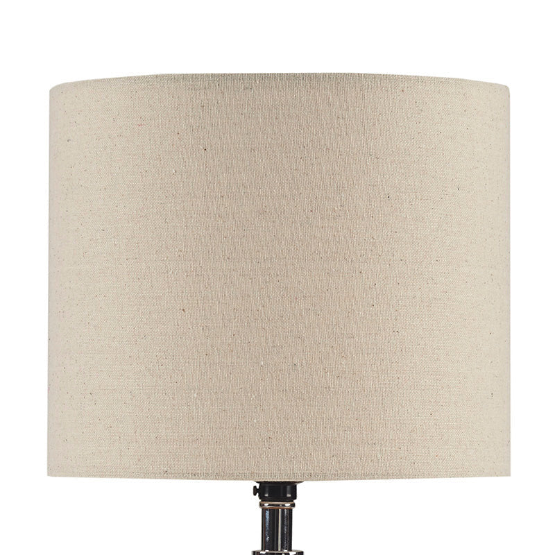 White Textured Ceramic Table Lamp with Two Tone Base