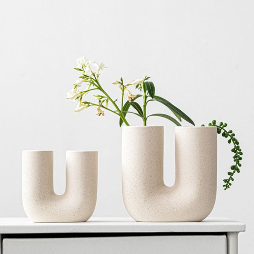 Decorative Ceramic U Shaped Vase