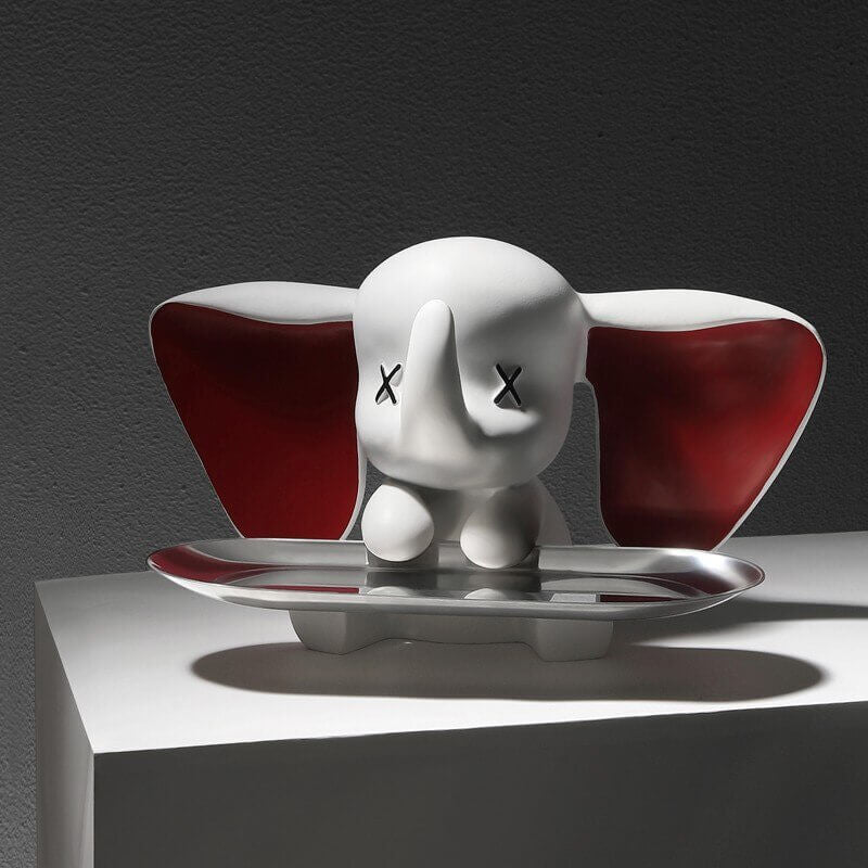 Flying Baby Elephant Statue with Storage Tray