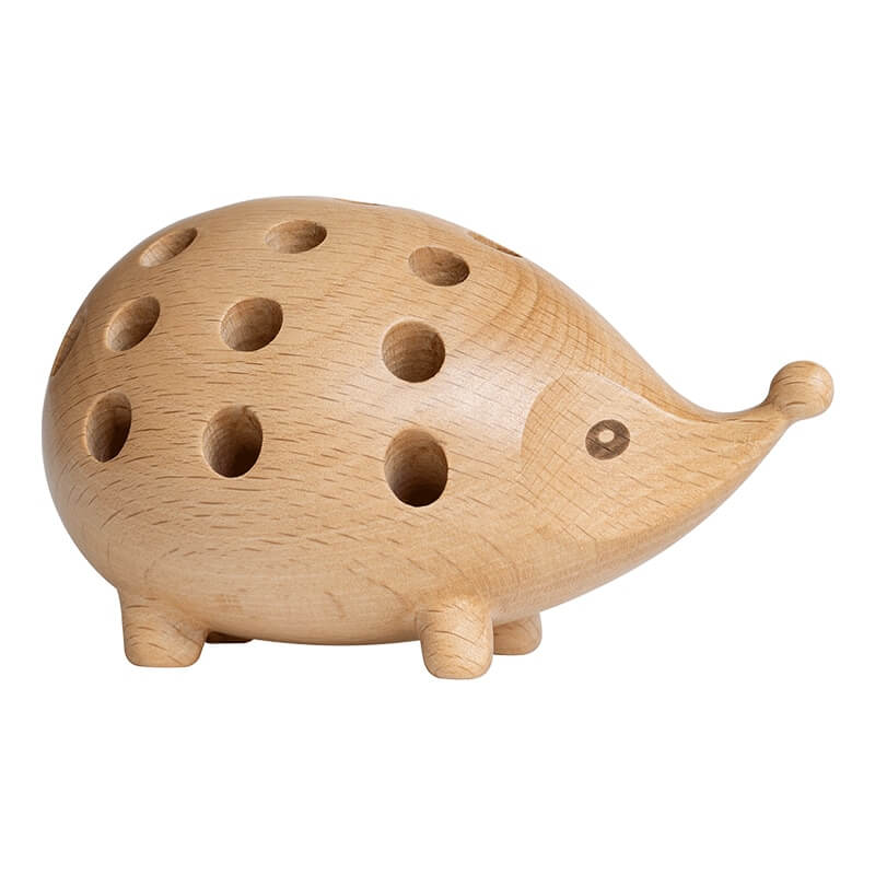 Wooden Hedgehog Pen Holder