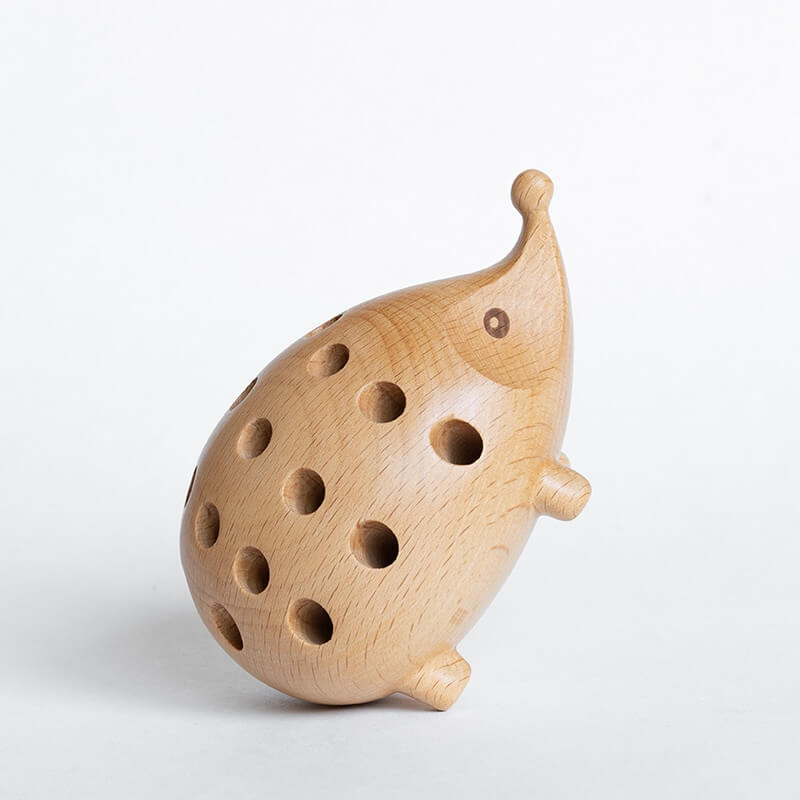 Wooden Hedgehog Pen Holder