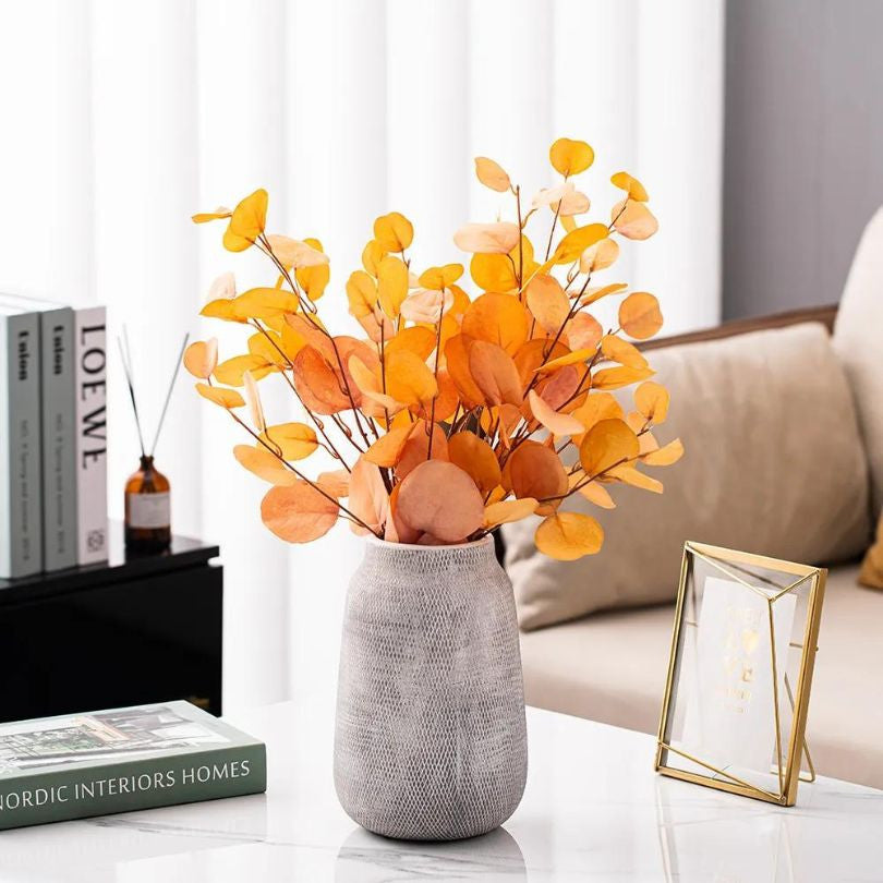 Nordic Minimalist Ceramic Mesh Flower Vase