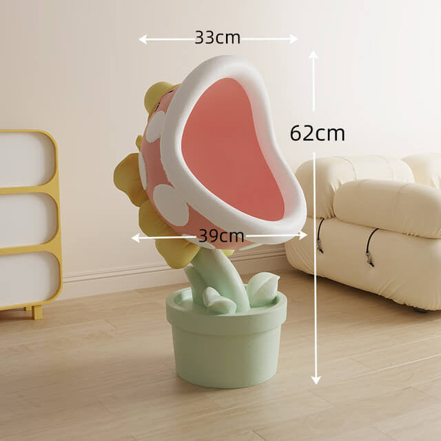 Decorative Cartoon Flower Pot Statue with Storage