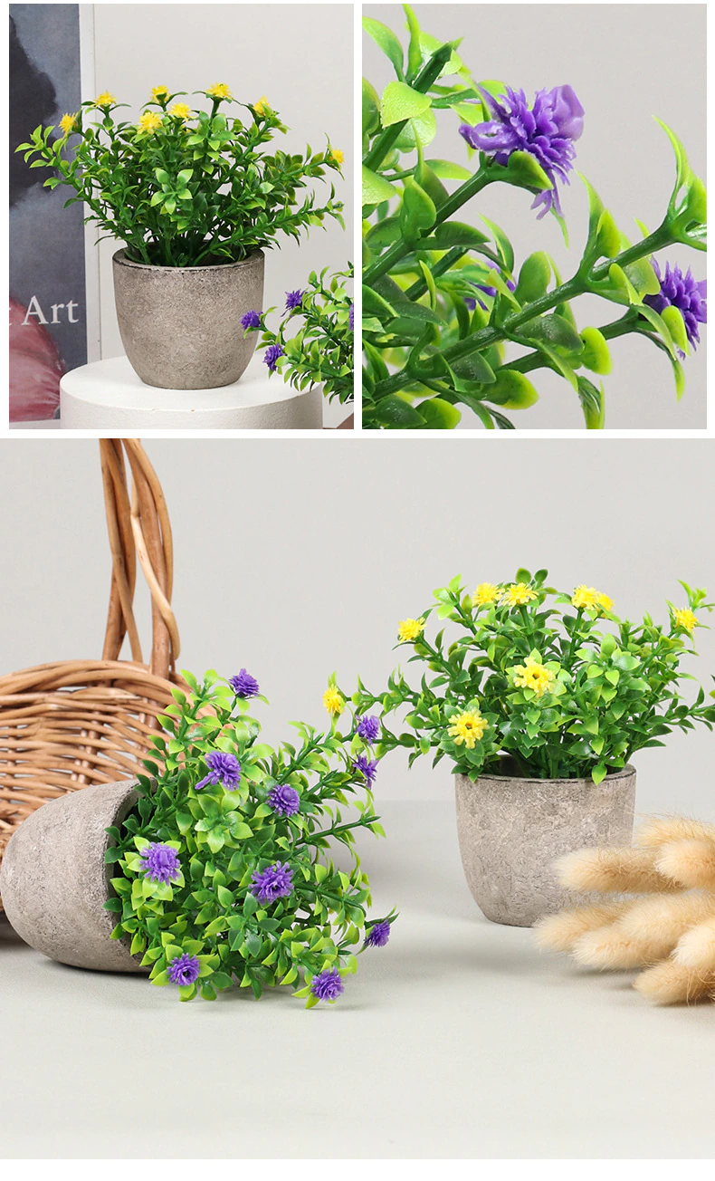 Small Artificial Bonsai Flower Potted Plants